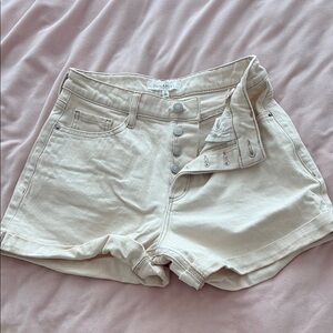 Dynamite Cream Jean Shorts High-Waisted Distressed